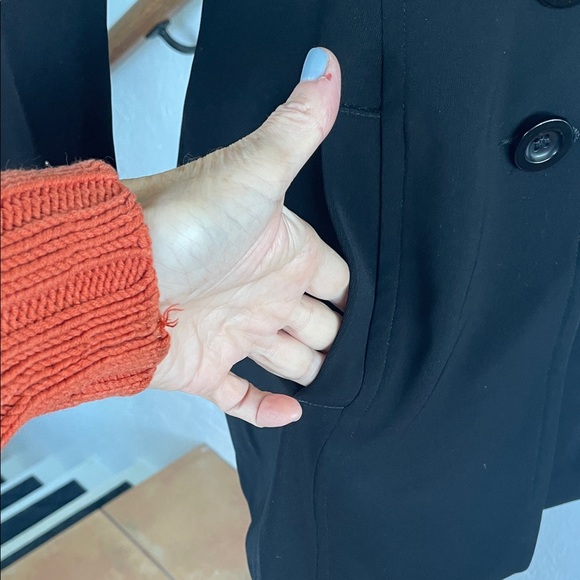 Bebe Classic Vintage 90’s Black Notched Collar Fitted Womens Blazer w Pockets 6 - Picture 4 of 9